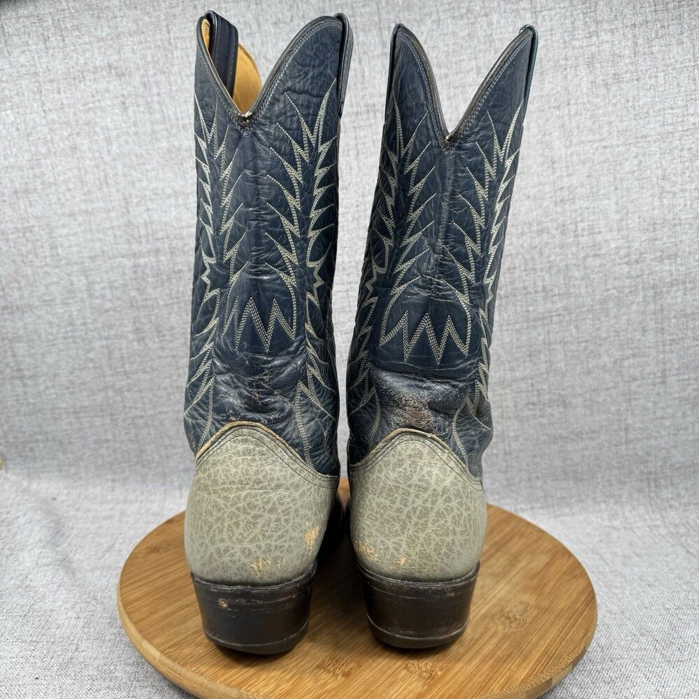 Vintage Nocona Western Boots Men's 10 D Cowboy Leather - Picture 4 of 9